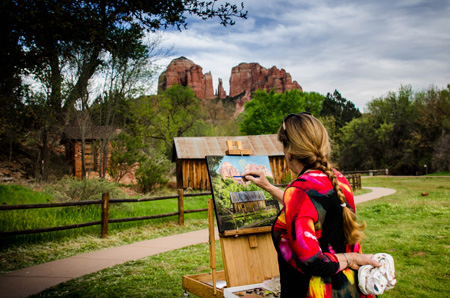 Syri painting at Crescent Moon Ranch